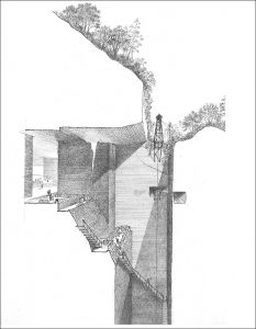 中山繁信 《大谷 石切場 断面透視図》 2010年｜作家蔵